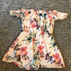 Floral Strapless romper